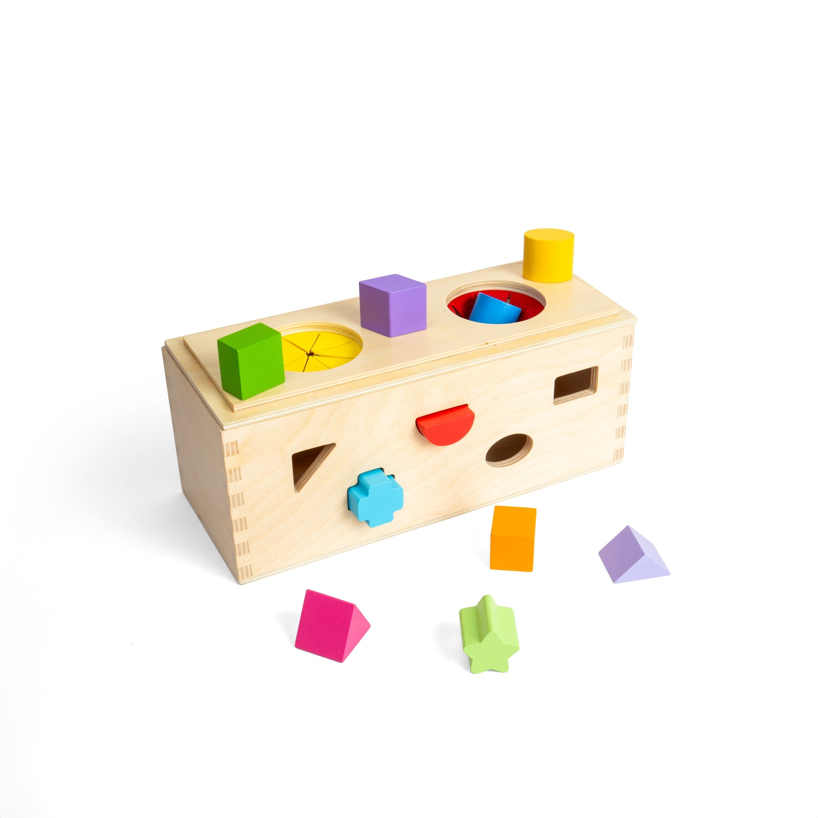 10pc Wooden Mystery Box Shape Sorter