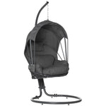 Hanging Egg Chair With Cushion And Retractable Canopy