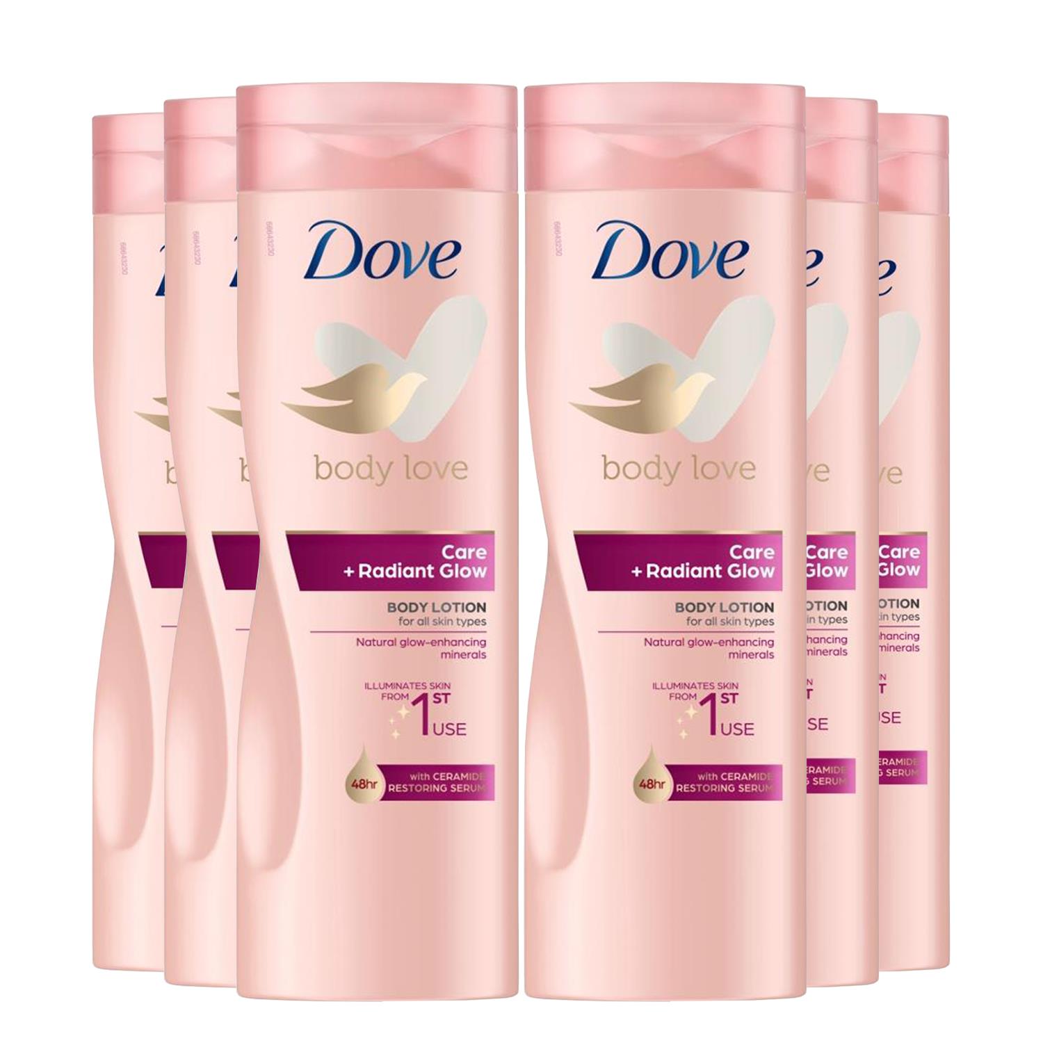 Body Lotion Body Love Care + Radiant Glow For All Skin Types 400ml, 6 Pack