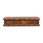 Bamboo Wall-mounted Console, 2 Drawers, Brown
