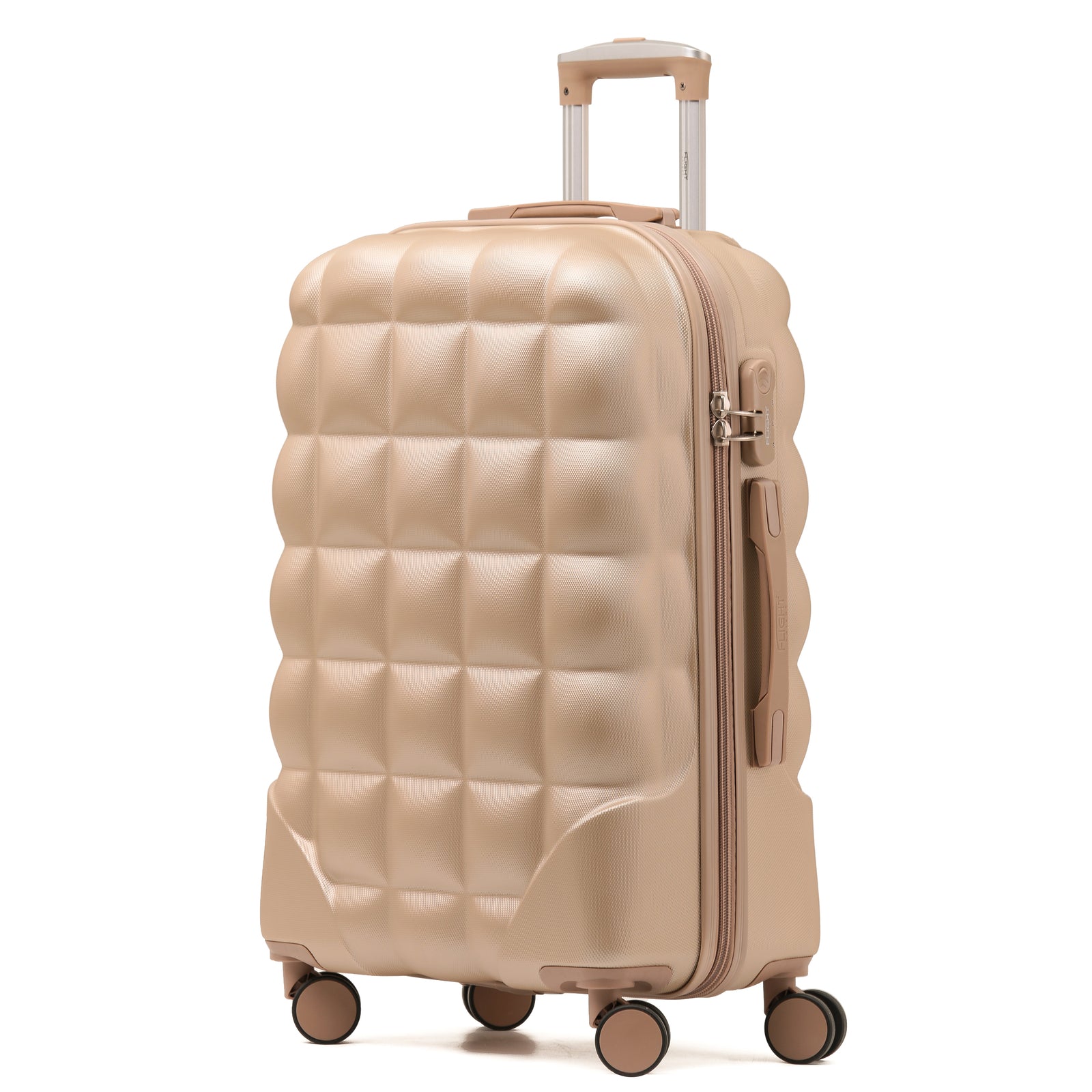 Medium 25" Hard Shell Bubble Design Check-in Suitcase Hold Luggage Bag 20kg+ | Medium | Champagne
