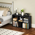 2-tier Bookshelf With 5 Open Storage Compartments | One Size | Black