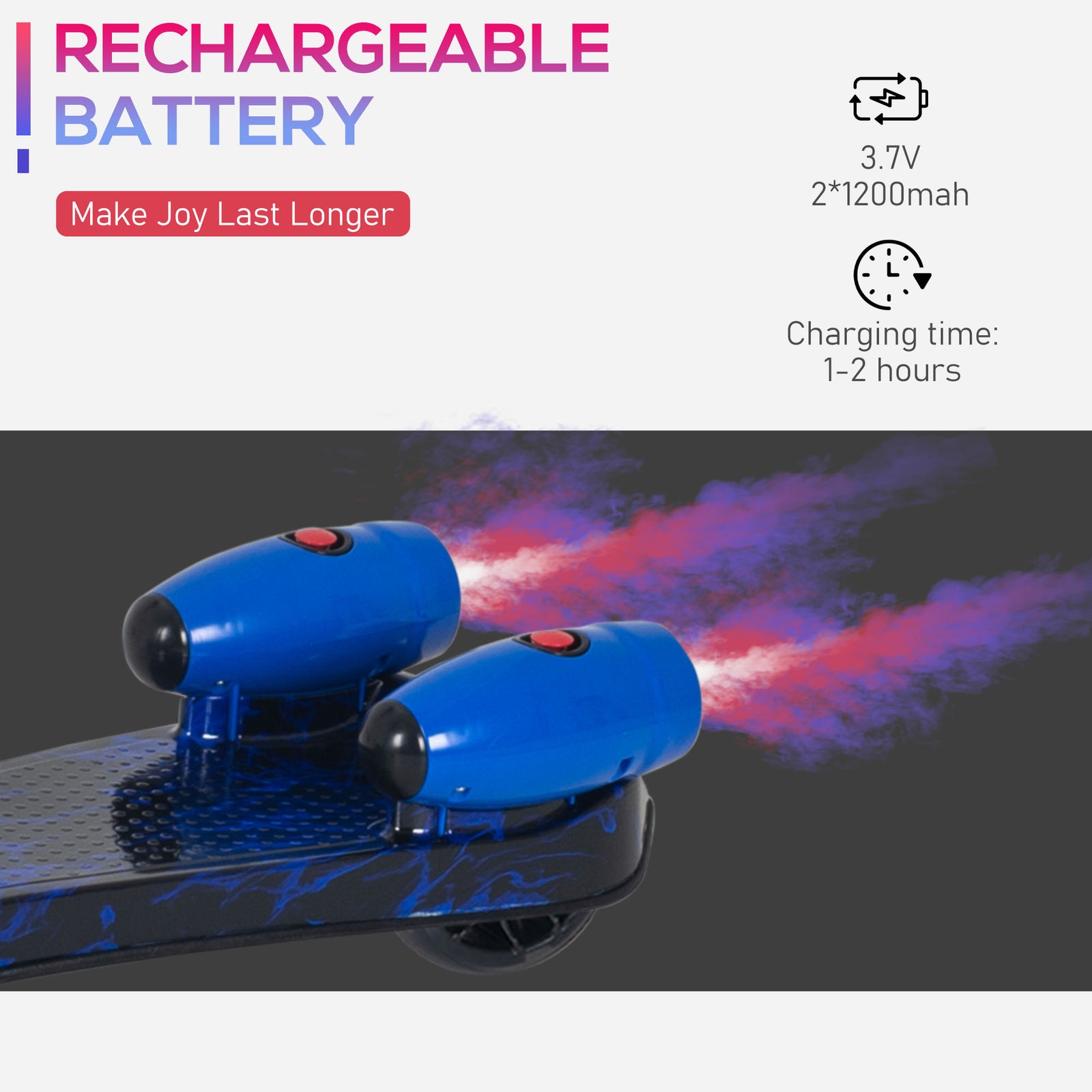 Child 3-wheel Scooter Light Music Water Spray Rechargeable 3-6 Yrs | Blue