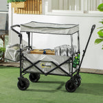 Trolley Cart Storage Wagon With Handle, Canopy Black
