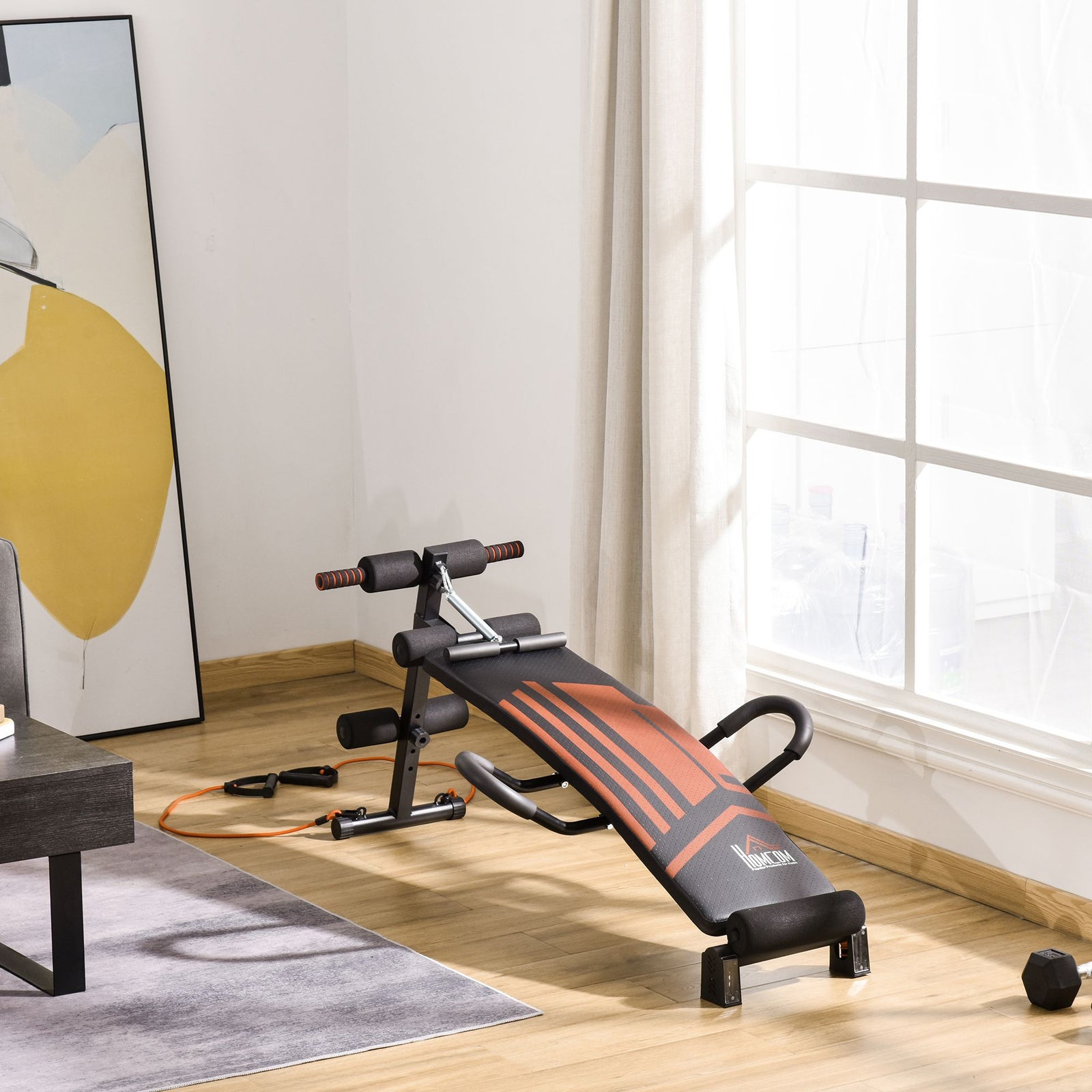 Sit Up Bench With Headrest For Ab Exercise | Black