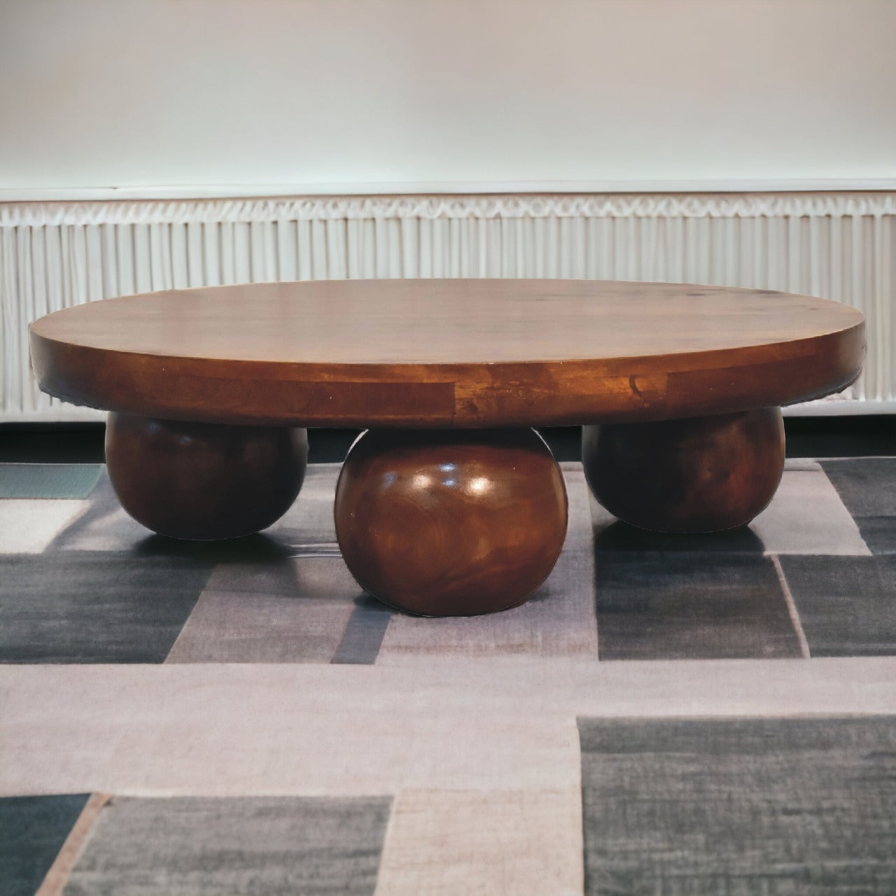 Solid Mango Wood Chestnut Central Ball Table
