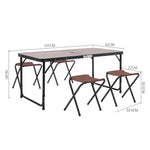 5 Pcs Garden Dining Set Outdoor Foldable Picnic Table With Stools