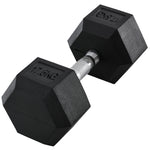 17.5kg Hex Rubber Dumbbell For Home Exercise | Black