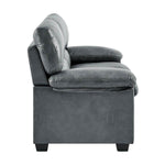 Bonded Faux Leather Sofa - 2 Seater | Grey