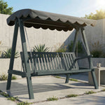3 Seater Garden Swing Seat With Canopy, Outdoor Hammock Bench | Grey
