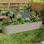 Galvanized Metal Raised Garden Bed – Extra Large Elevated Planter Box With Safety Edging, White | Large | White