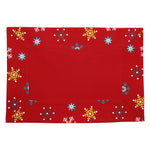 Cotton Christmas Red Snowflake Pack Of 2 Placemats