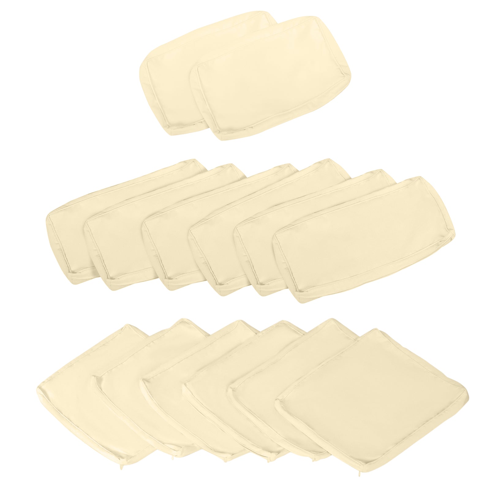 Garden Sofa Set Polyester Cover Replacement No Cushion | Beige