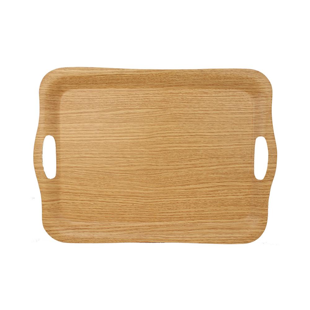 Non-slip Tray, 43x31cm, Oak Finish