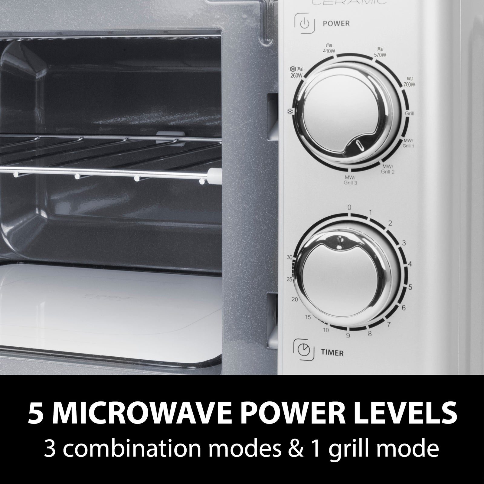 Mg 20 Ecostyle Ceramic Microwave Oven & Grill, 20 Litre Capacity, 700w Microwave With 1000w Grill