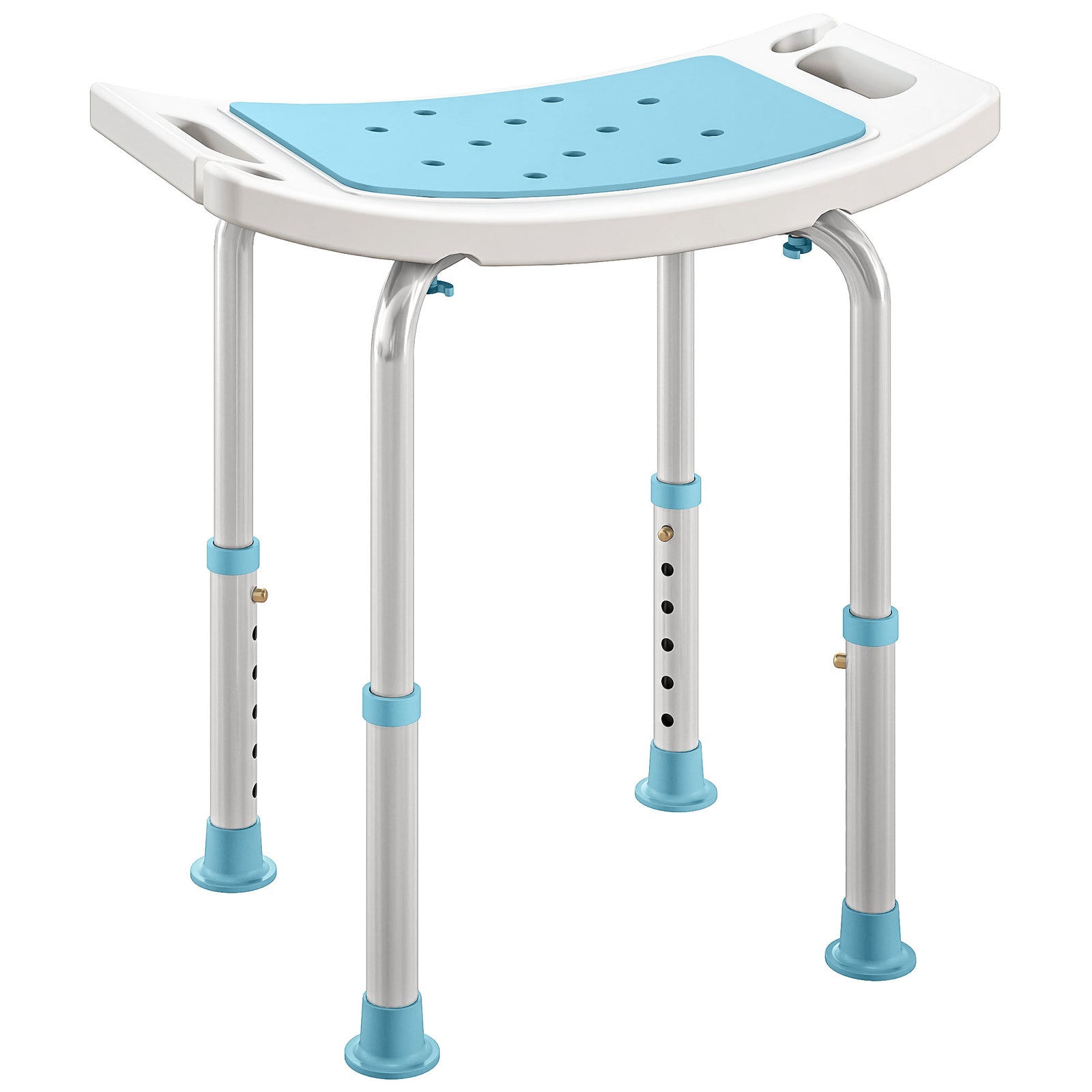 Adjust Aluminium Bath Stool Shower Non-slip W/ Shower Hole | Turquoise