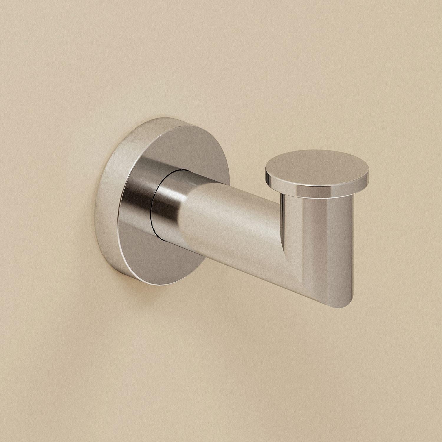 Towel Hook, Robe Hook, Coat Hook, Silver Gloss, Kubic Collection