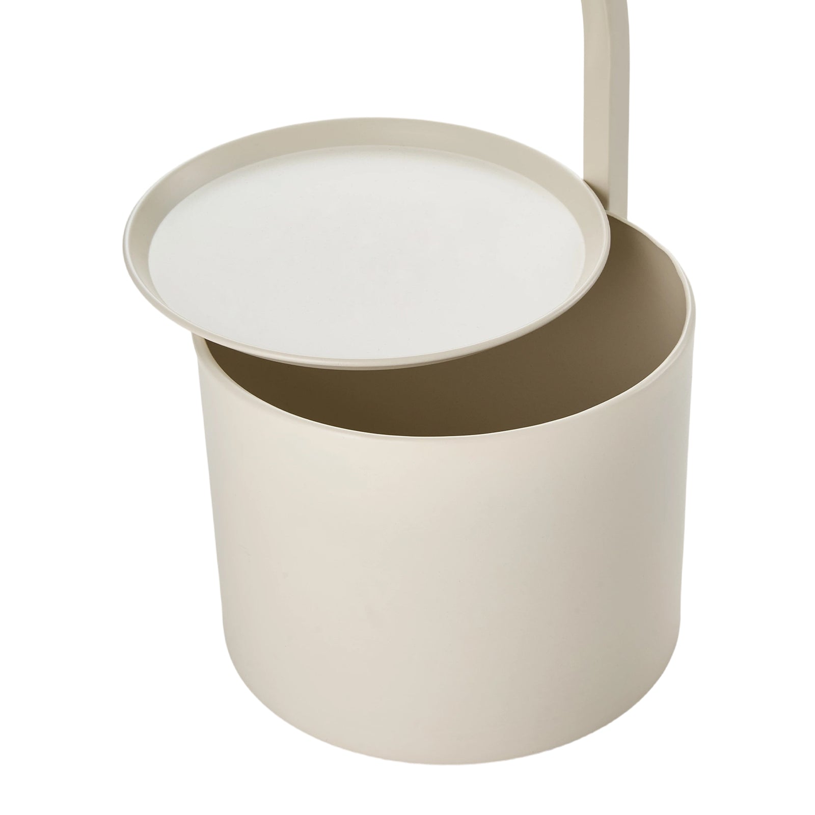 Breeins Modern Metal Side Table With Cylindrical Storage