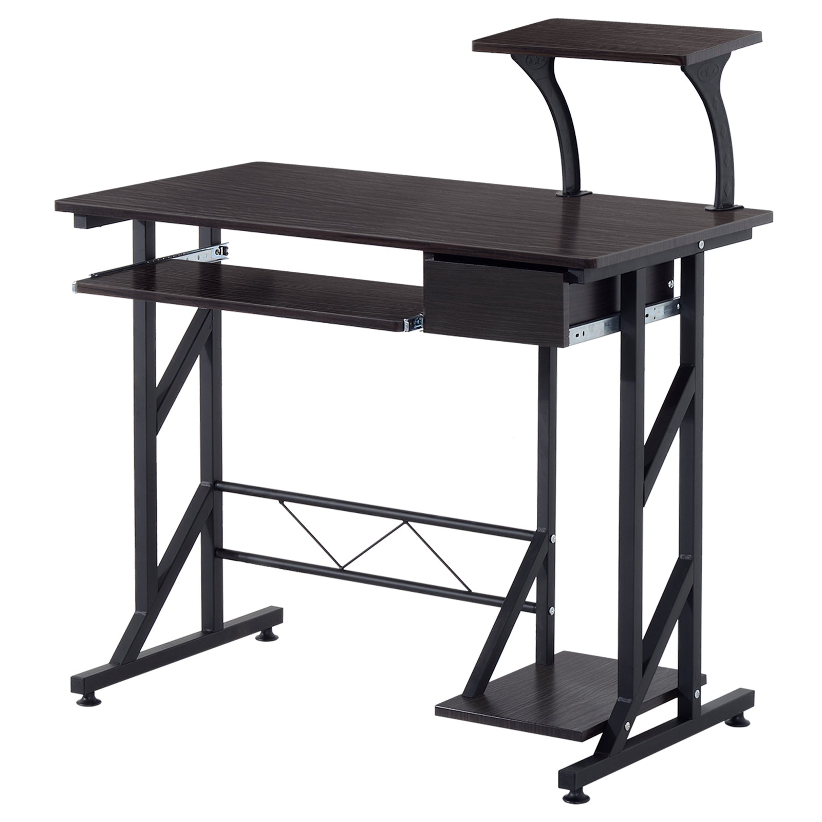 Executive Wooden Desk, Tray Table, Workstation | Brown