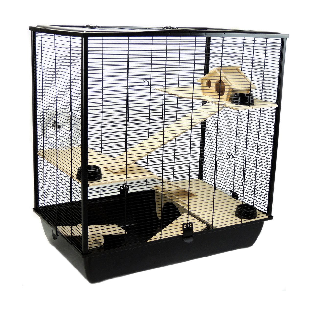The Plaza Tall Rat And Hamster Cage With Three Floors | Black