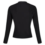 Womens/ladies Text Long-sleeved Rash Top | 12 UK | Black