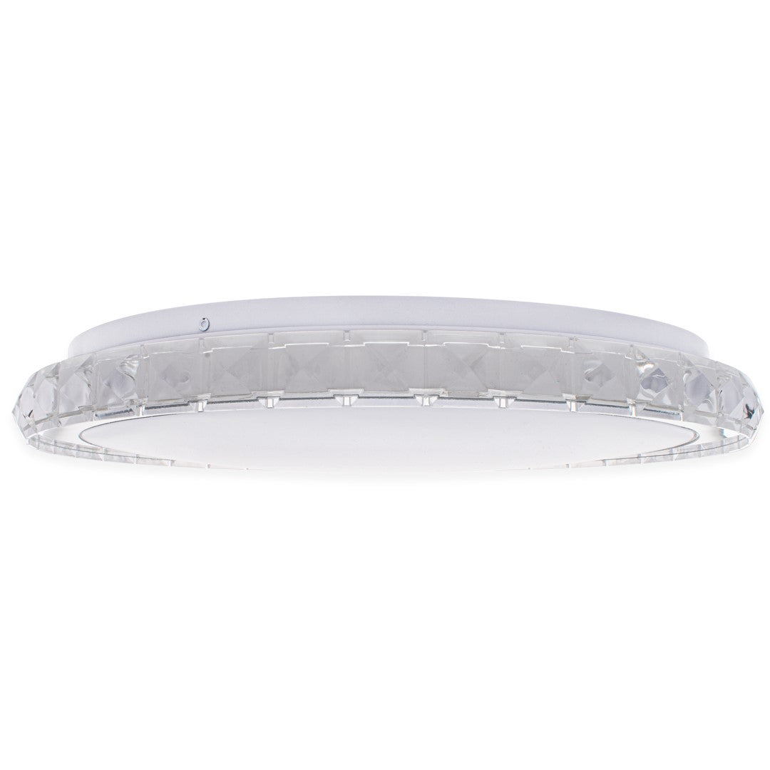 Layla Stylish White Ceiling Lamp Led Dimmable With Invluded Remote Shade Designed To Give The Effect Of A Starry Sky | 40cm | White