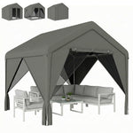 3 X 3 M Outdoor Patio Gazebo With Netting And Curtains | Dark Grey