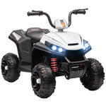 12v Kids Electric Quad Bike W/ Spring Suspension, Forward, Backward | White