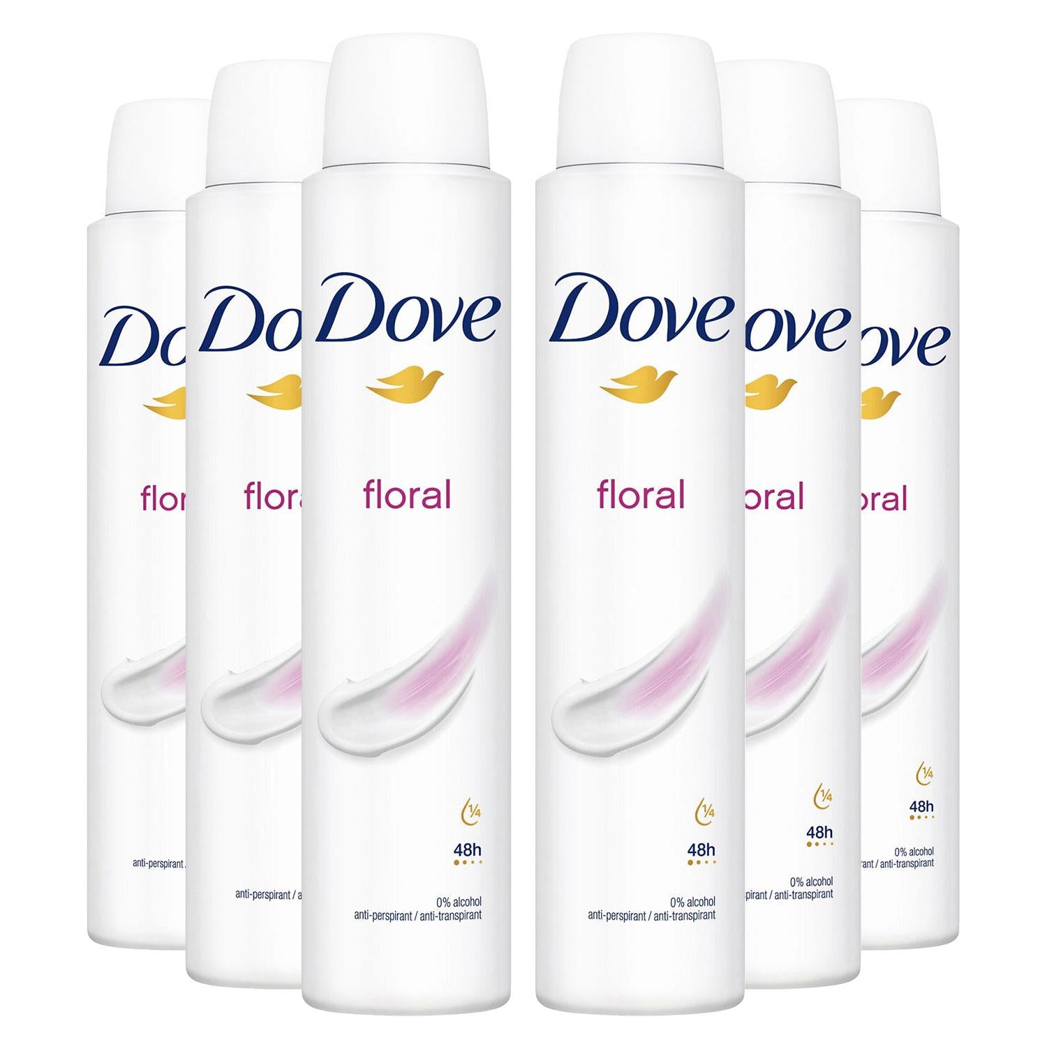Floral Anti-perspirant With 48h Sweat Protection Deo For Women 200ml, 6pk