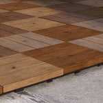 9 Pcs Brown Anti-slip Deck Tiles 30x30 Cm, 0.81㎡ Pack