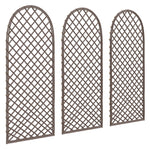 Outsunny Garden Trellis, Decorative Trellis Panels With Dome Top, Natural