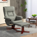 135 Degree Reclining Armchair With Footstool For Living Room | One Size | Gray