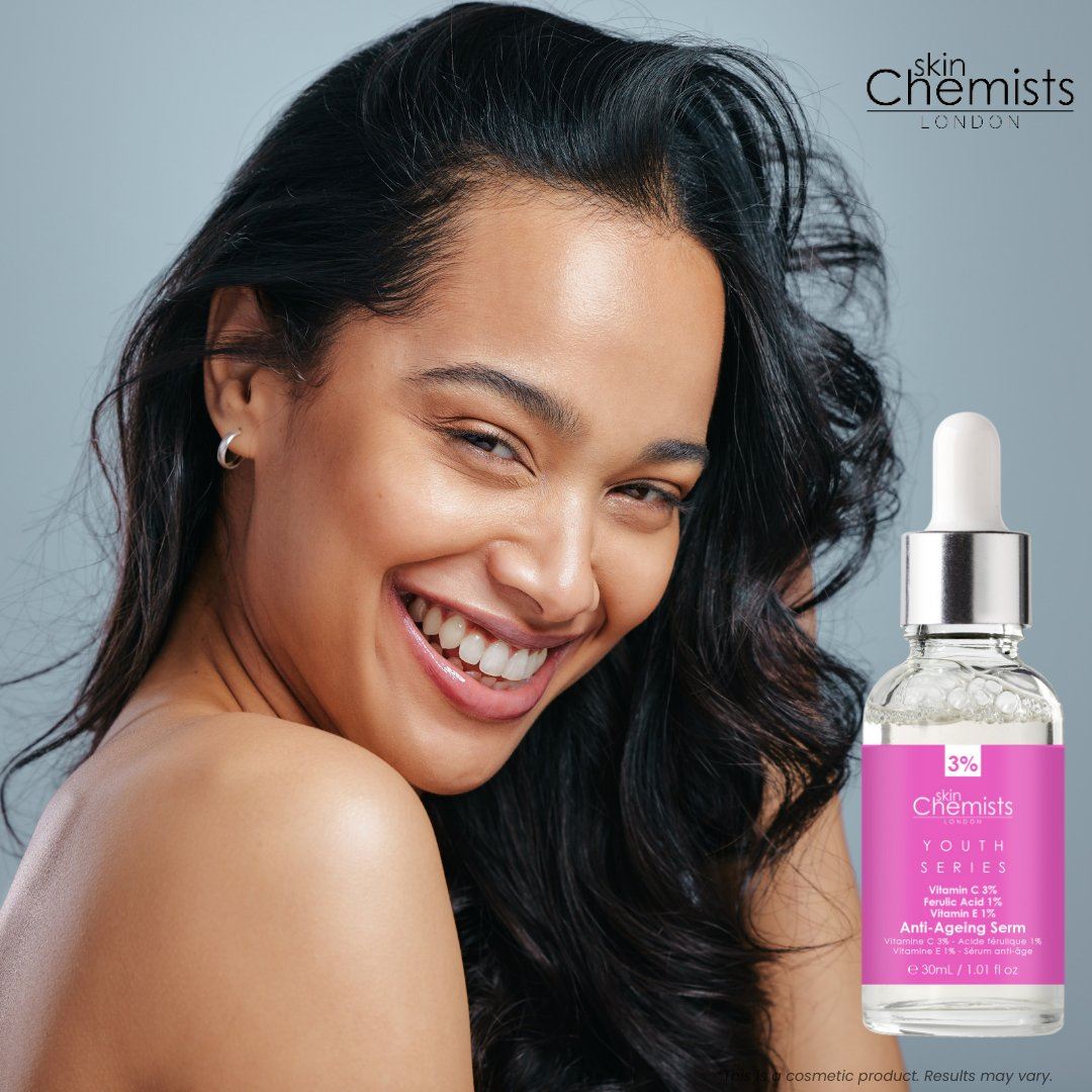 skinChemists Anti-ageing Advanced Serum Vitamin C 3%, Ferulic Acid 1%, Vitamin E 1% 30ml For Brightening And Radiance