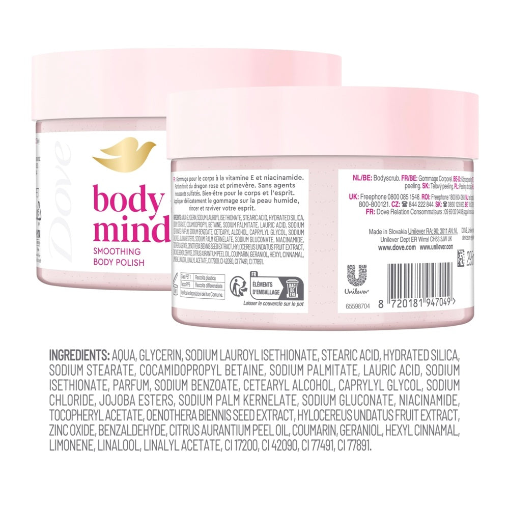Body + Mind Smoothing Body Scrub, Dragon Fruit, 295ml | Set-of-6
