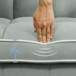 2 Seater Pull Out Sofa Bed With Adjustable Backrest, Light Grey | One Size