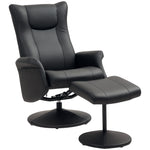 HOMCOM Swivel Recliner Chair With Footstool And Adjustable Back