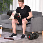 Adjustable 2 In 1 Barbell Dumbbells Set | 20kg | Black