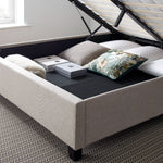 Brandon Fabric Ottoman Bed | King | Beige