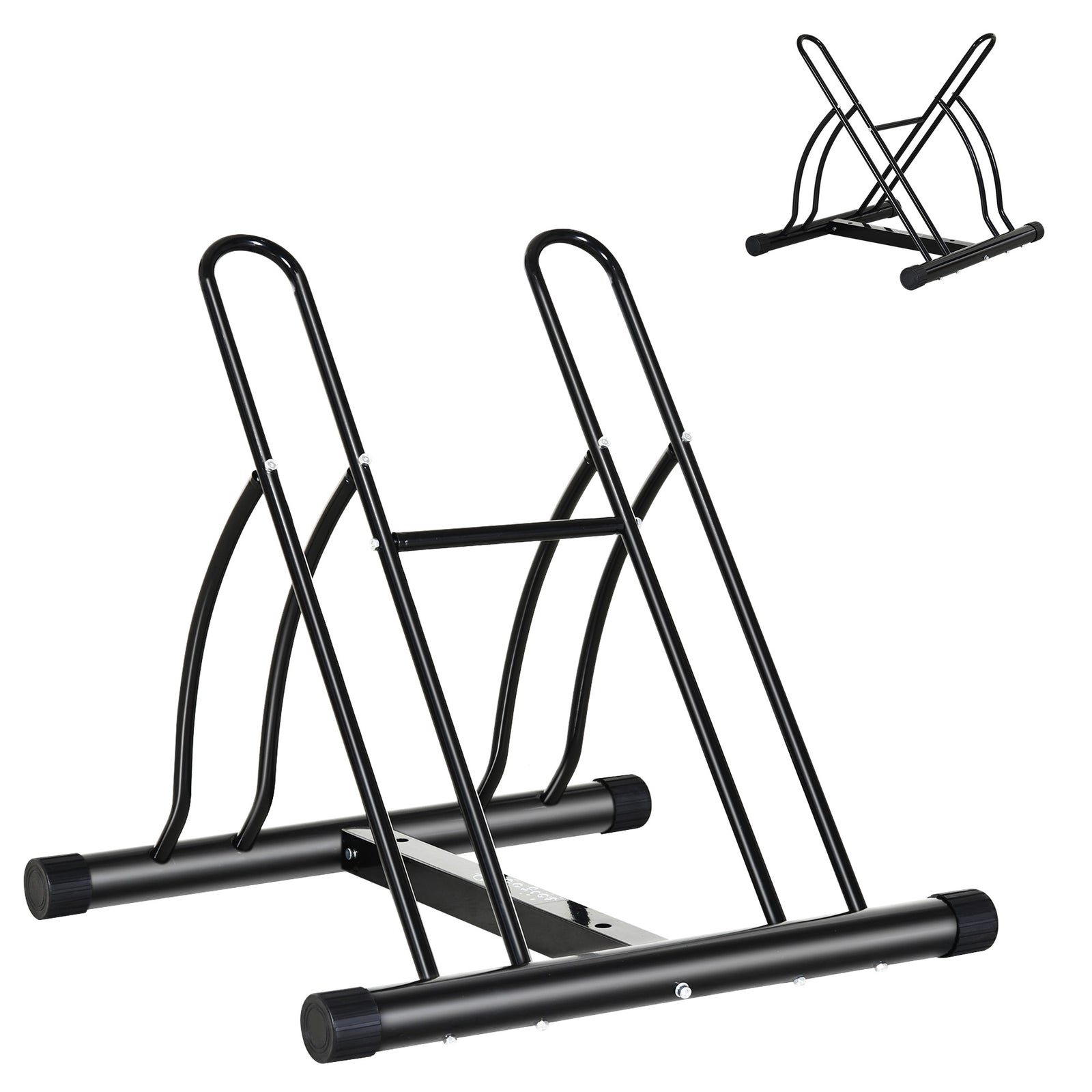 Reversible 2 Bike Stand Rack Black