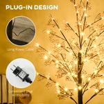 4/5/6ft Artificial Tree With Warm White Led Lights | 6ft | Brown