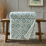 Papplewick Printed Heavyweight Supersoft Fleece Throw | 150cm x 180cm | Green