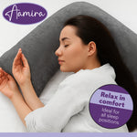 V Shaped Pillow Shredded Orthopaedic Memory Foam, Head, Neck & Back Pregnancy Maternity Support, Washable Cover | V Shape | Grey