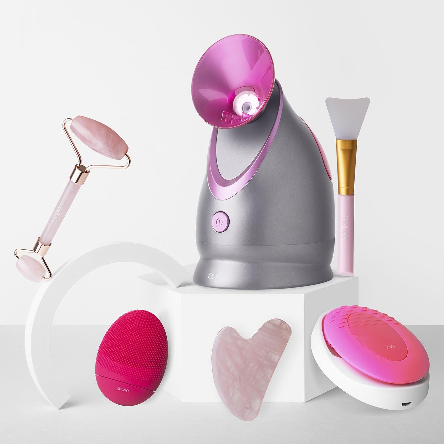 Compact Portable Waterproof Facial Exfoliator For Women Pink Cleansing