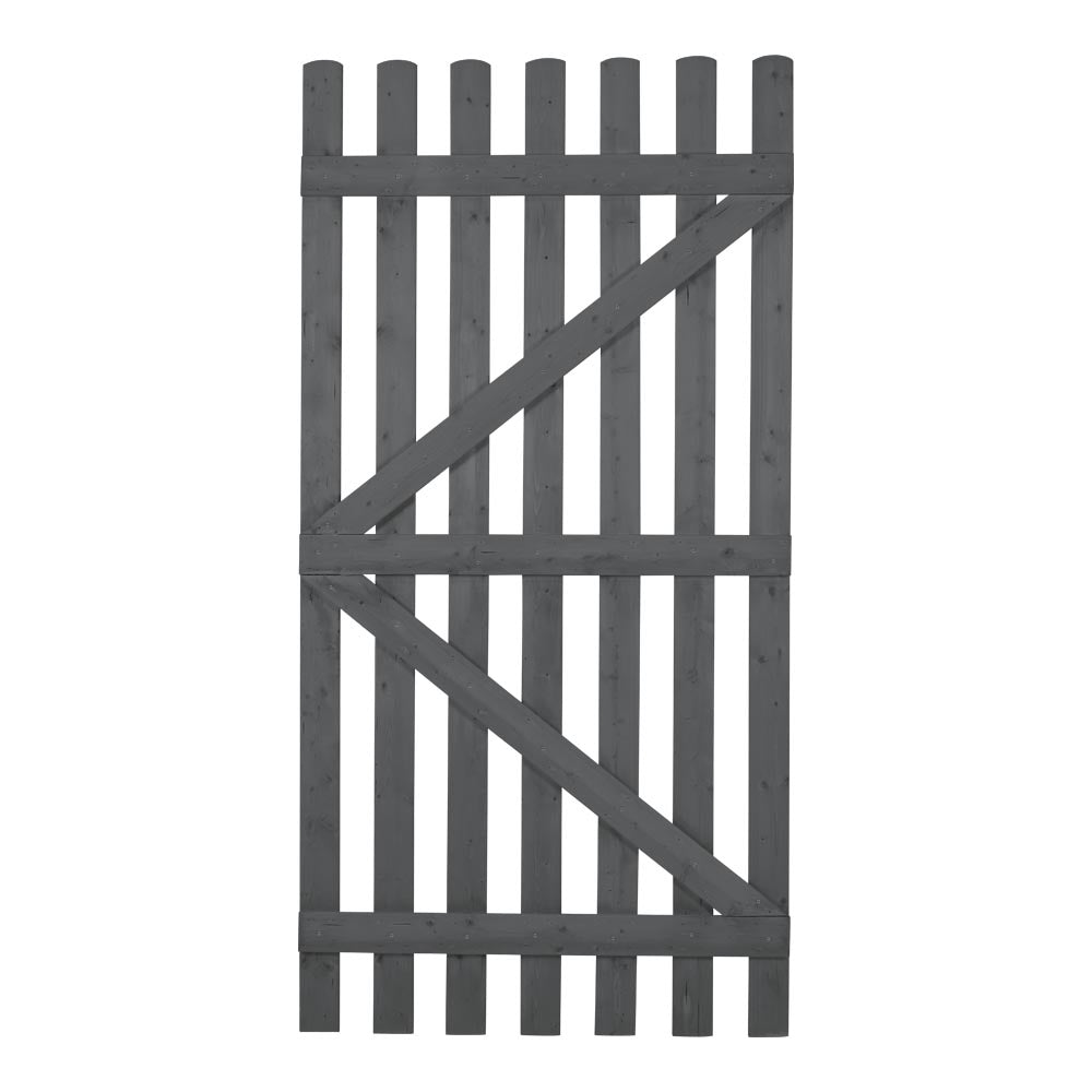 0.9m W x 0.9m-1.8m H Garden Wood Fence Gate With Latch | Large | Grey