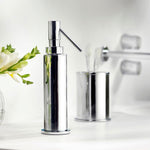 Soap Dispenser, 125ml Capacity Siver Gloss, Freestanding Collection Kubic