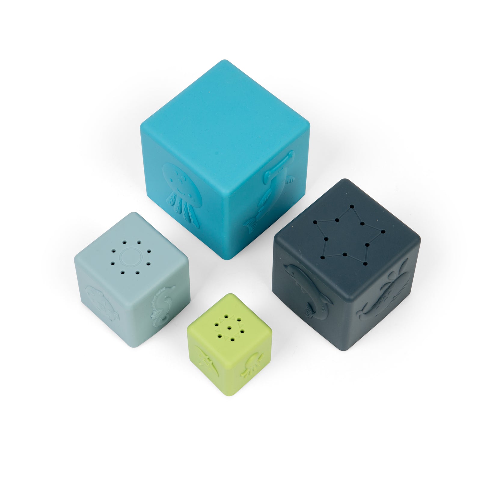4pc Silicone Stacking Cubes Bath Toy