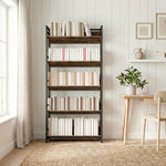 Bookcase Anti-slip Design 5-tier | Rustic Brown