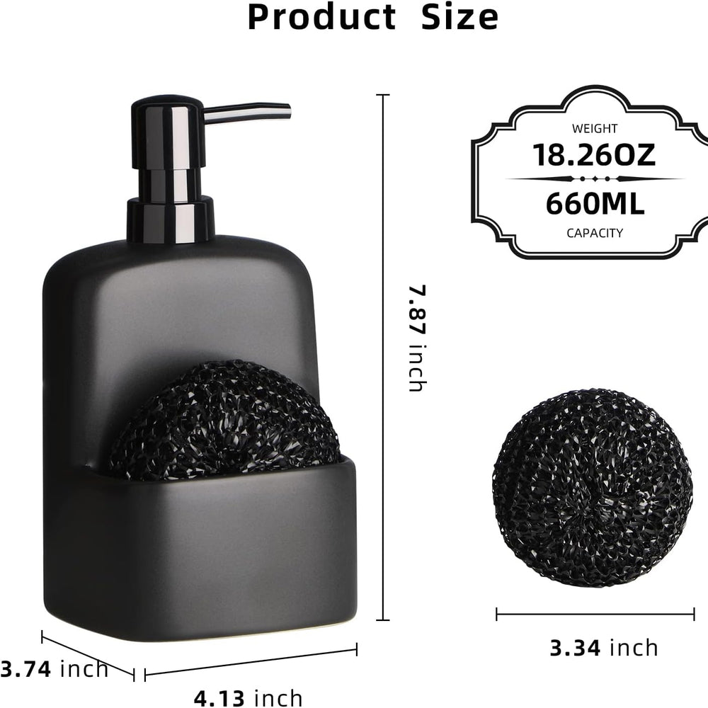 Soap Dispenser With Holder Liquid Recycled Ceramic