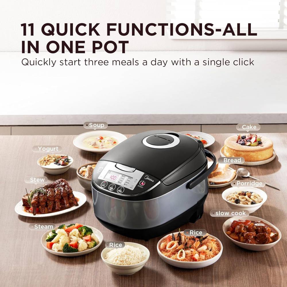 5l Multifunctional Rice Cooker – 8 Preset Programs, Led Display, Smart Heat Control, Stainless Steel & Non-stick Po