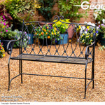 Wrought Iron Ebony Bench